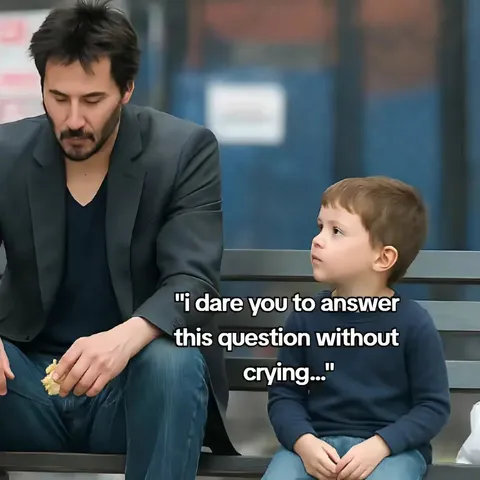 TikTok slideshow cover: "i dare you to answer this question without crying..."