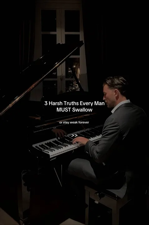 TikTok slideshow cover: 3 Harsh Truths Every Man MUST Swallow or stay weak forever