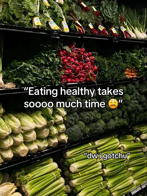 TikTok slideshow cover: Eating healthy takes sooo much time