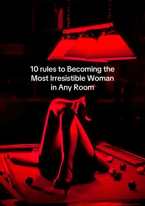 TikTok slideshow cover: 10 rules to Becoming the Most Irresistible Woman in Any Room