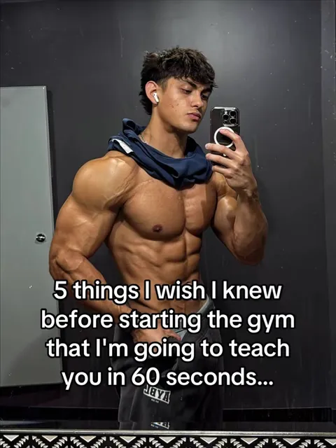 TikTok slideshow cover: Gym advice for beginners