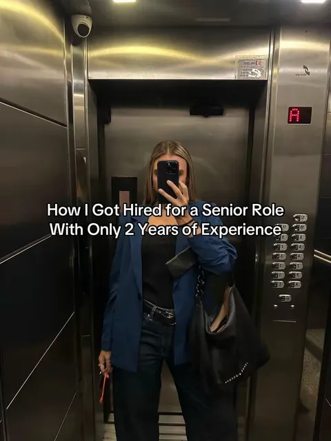 TikTok slideshow cover: How I Got Hired for a Senior Role With Only 2 Years of Experience