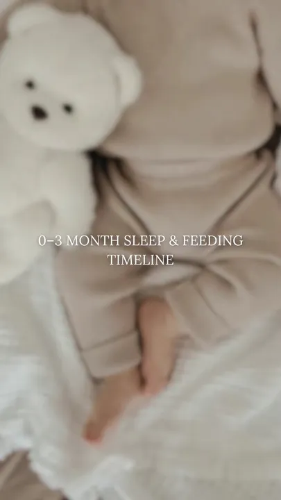 TikTok slideshow cover: 0-3 Month Sleep & Feeding Timeline