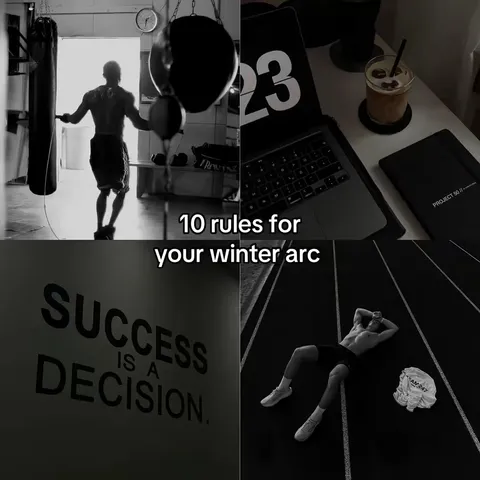 TikTok slideshow cover: 10 rules for your winter arc