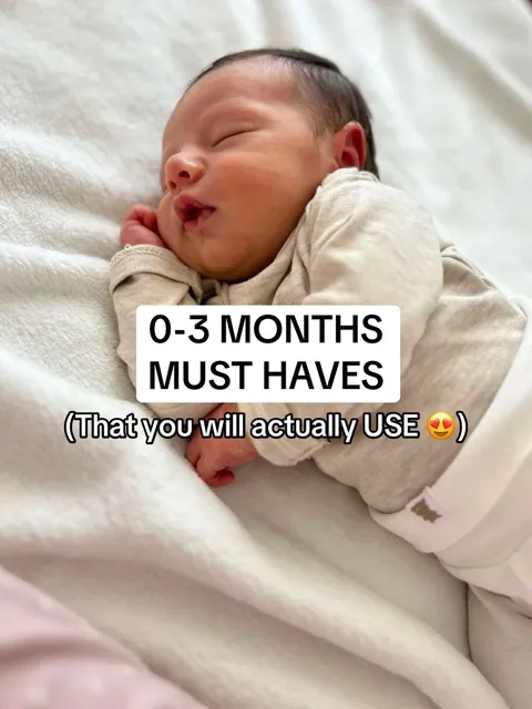 TikTok slideshow cover: 0-3 MONTHS MUST HAVES (That you will actually USE )