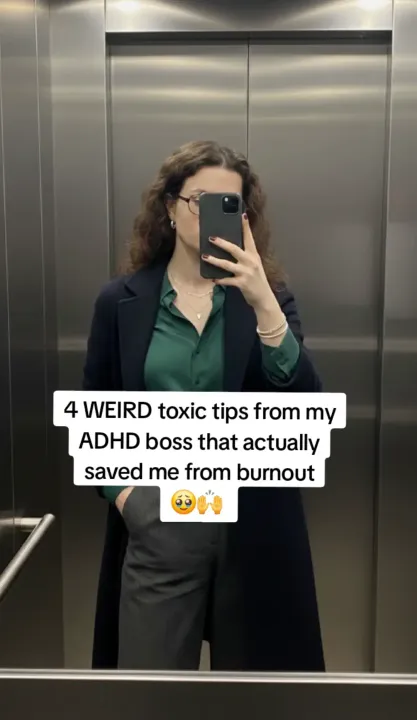 TikTok slideshow cover: Tips from an ADHD boss to prevent burnout