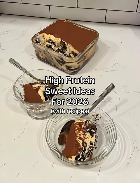 TikTok slideshow cover: High Protein Sweet Ideas For 2026