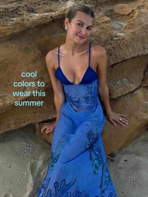 TikTok slideshow cover: Cool colors to wear this summer