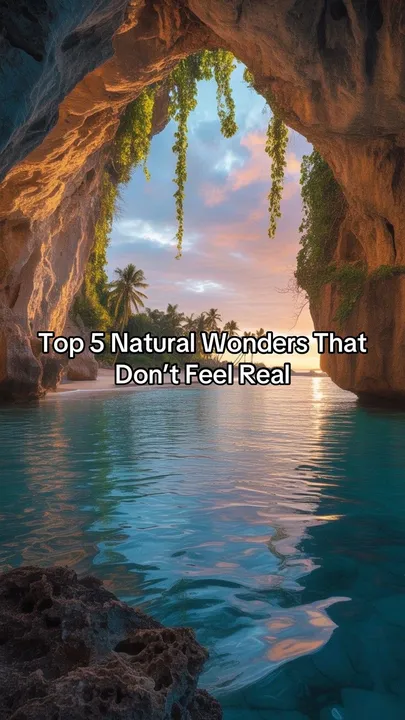 TikTok slideshow cover: Top 5 Natural Wonders That Don't Feel Real