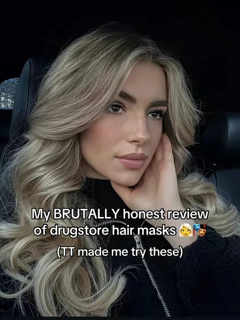 TikTok slideshow cover: Drugstore Hair Mask Review