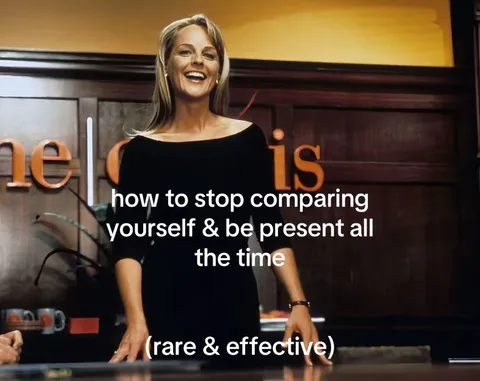 TikTok slideshow cover: How to stop comparing yourself & be present all the time