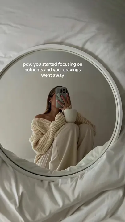 TikTok slideshow cover: pov: you started focusing on nutrients and your cravings went away