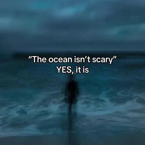 TikTok slideshow cover: "The ocean isn't scary" YES, it is