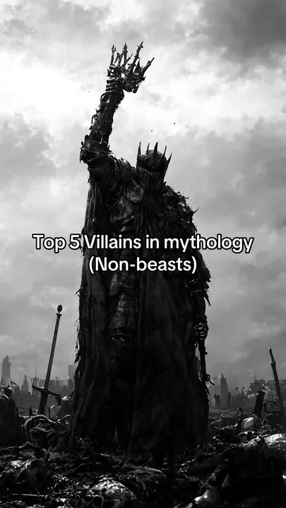 TikTok slideshow cover: Top 5 Villains in mythology (Non-beasts)
