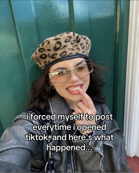 TikTok slideshow cover: Posting on TikTok every time I open it