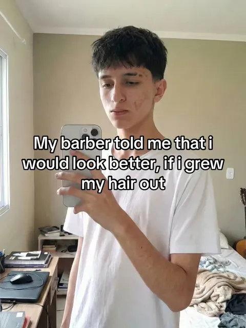 TikTok slideshow cover: My barber told me that i would look better, if i grew my hair out