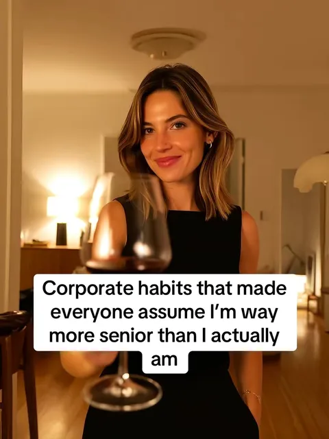 TikTok slideshow cover: Corporate habits for perceived seniority