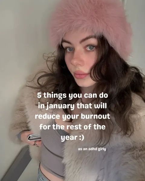 TikTok slideshow cover: 5 things to reduce burnout in January
