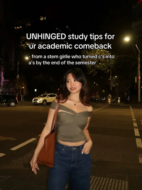 TikTok slideshow cover: Unhinged Study Tips