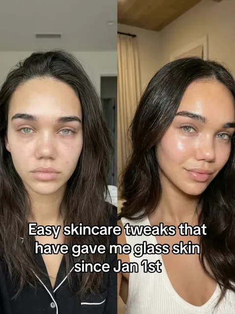TikTok slideshow cover: Easy skincare tweaks for glass skin