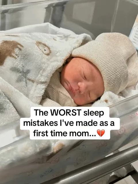 TikTok slideshow cover: Sleep mistakes as a first-time mom