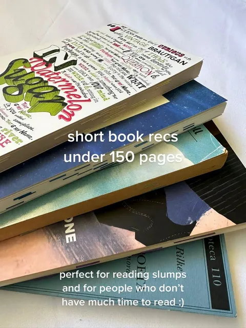 TikTok slideshow cover: Short book recs under 150 pages