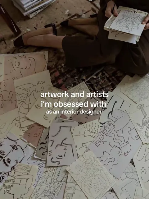 TikTok slideshow cover: artwork and artists i'm obsessed with as an interior designer