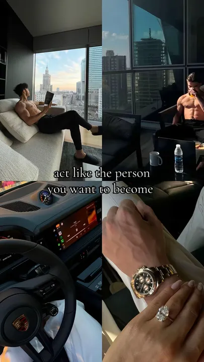 TikTok slideshow cover: Act Like the Person You Want To Become