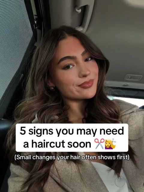 TikTok slideshow cover: 5 signs you may need a haircut soon
