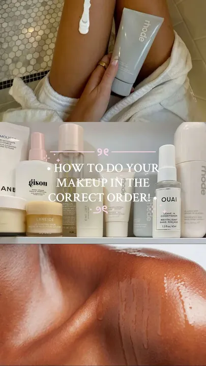 TikTok slideshow cover: HOW TO DO YOUR MAKEUP IN THE CORRECT ORDER!