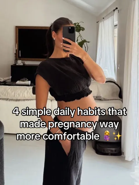 TikTok slideshow cover: Pregnancy comfort habits