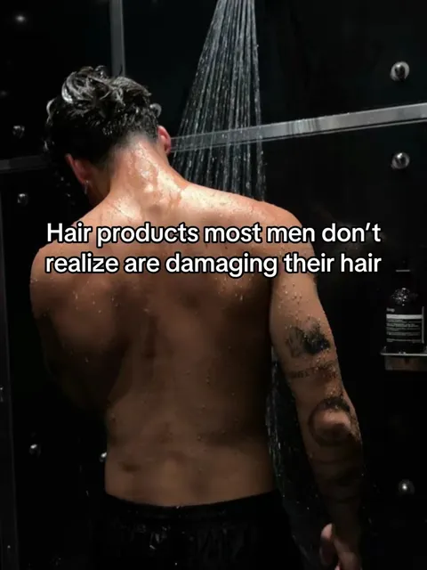 TikTok slideshow cover: Hair products damaging men's hair
