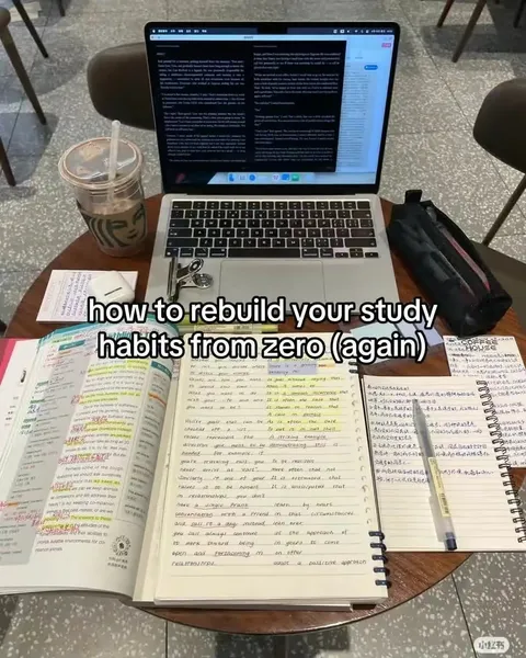 TikTok slideshow cover: How to rebuild your study habits from zero (again)