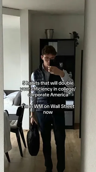 TikTok slideshow cover: Efficiency habits for college and corporate life