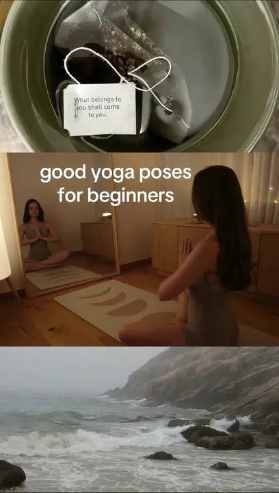 TikTok slideshow cover: Good yoga poses for beginners