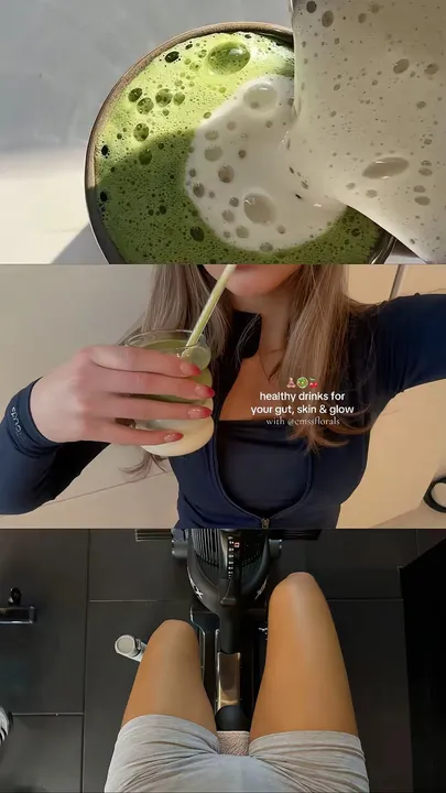 TikTok slideshow cover: Healthy drinks for gut, skin, and glow