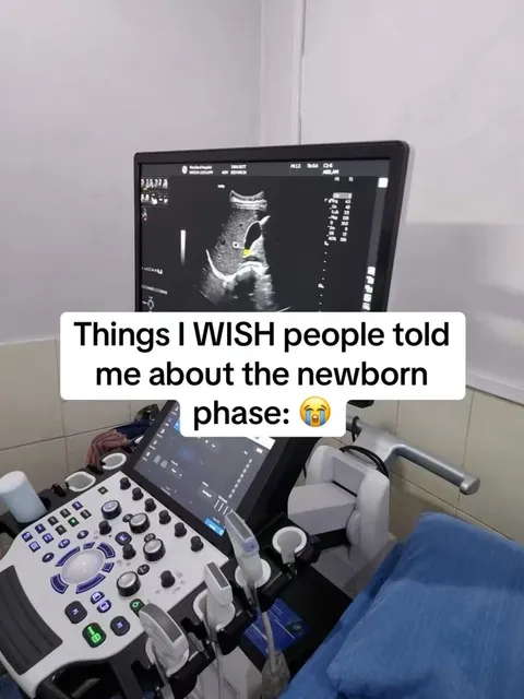 TikTok slideshow cover: Things I WISH people told me about the newborn phase: 😭