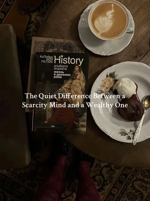 TikTok slideshow cover: The Quiet Difference Between a Scarcity Mind and a Wealthy One