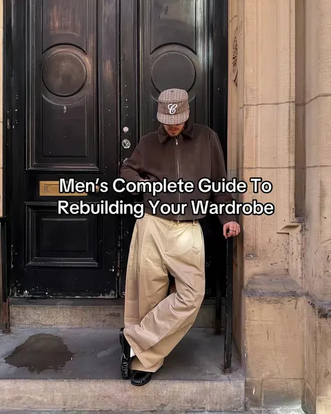 TikTok slideshow cover: Men's Complete Guide To Rebuilding Your Wardrobe