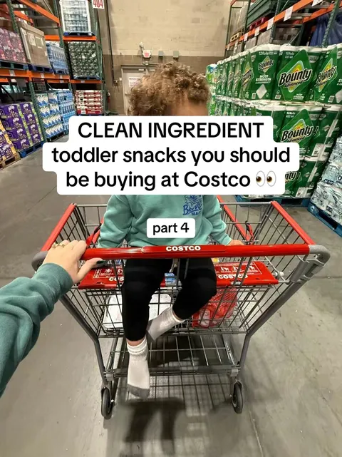 TikTok slideshow cover: Clean Ingredient Toddler Snacks at Costco