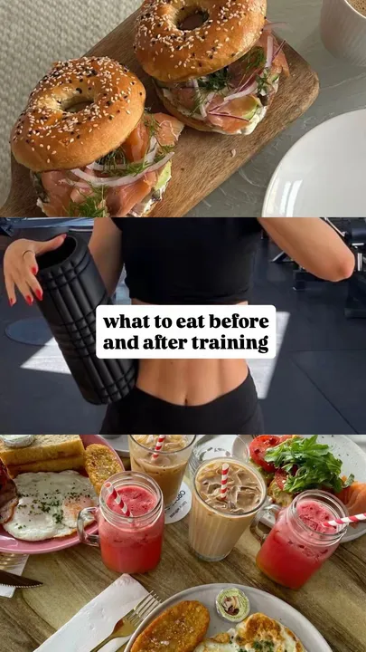 TikTok slideshow cover: What to Eat Before and After Training