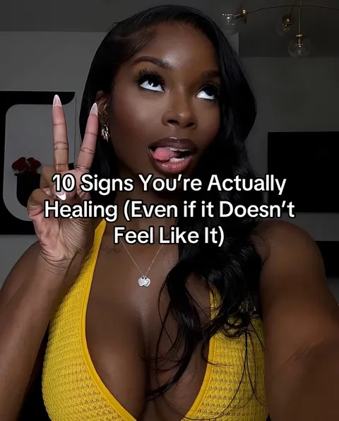 TikTok slideshow cover: 10 Signs You're Actually Healing