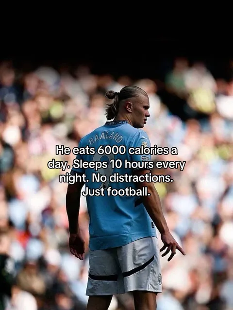 Original slideshow: He eats 6000 calories a day. Sleeps 10 hours every night. No distractions. Just football.