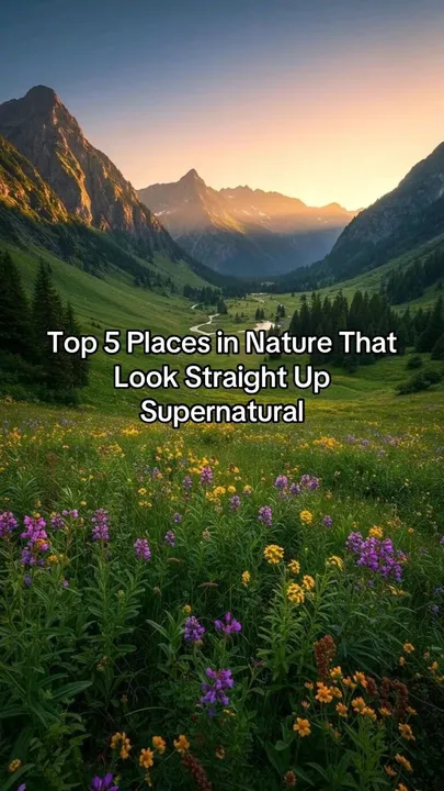 TikTok slideshow cover: Top 5 Places in Nature That Look Straight Up Supernatural