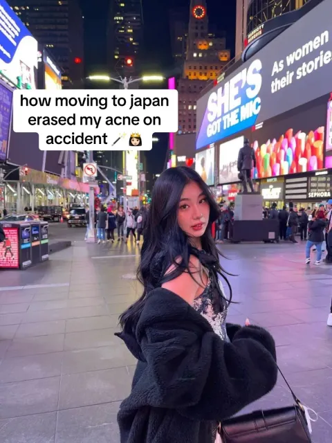 TikTok slideshow cover: Moving to Japan and Acne