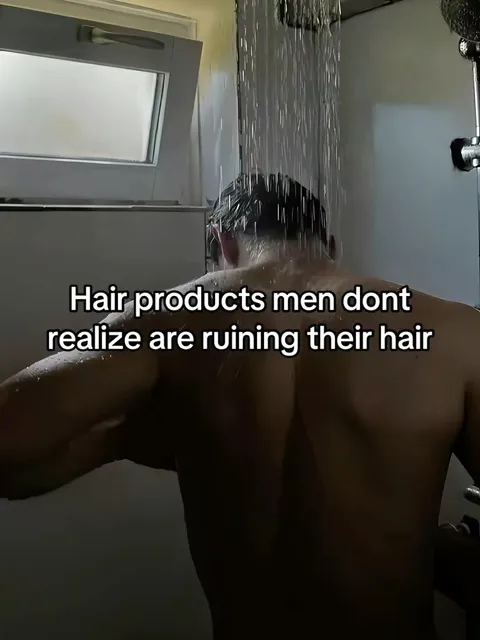 TikTok slideshow cover: Hair products ruining men's hair