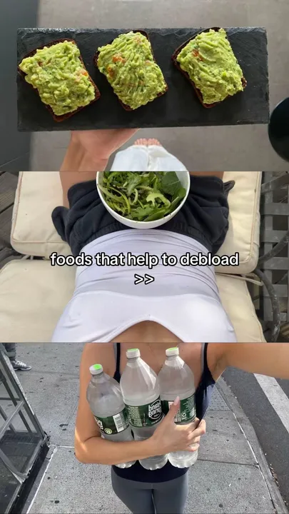 TikTok slideshow cover: Foods that help to debload