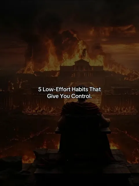 TikTok slideshow cover: 5 Low-Effort Habits That Give You Control.
