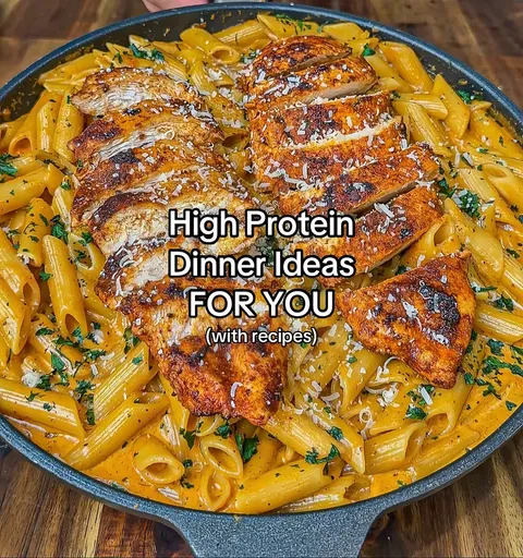 TikTok slideshow cover: High Protein Dinner Ideas