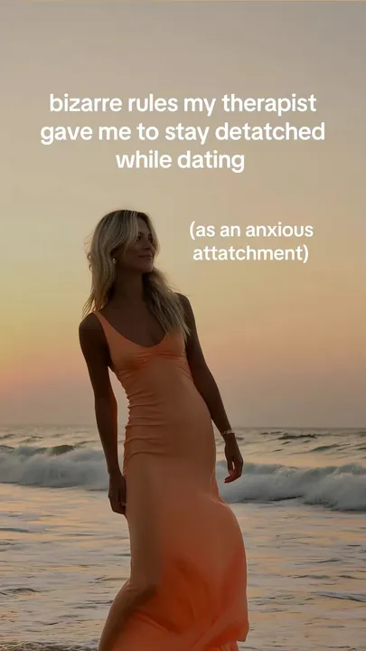 TikTok slideshow cover: bizarre rules my therapist gave me to stay detached while dating